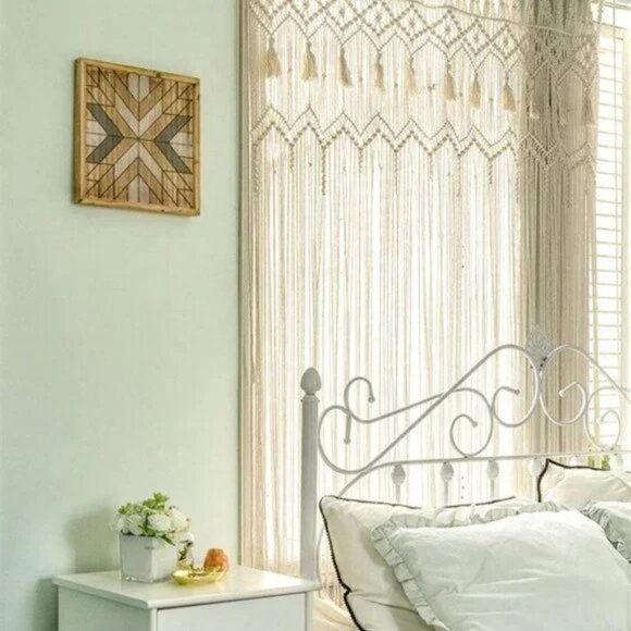 Urban Outfitters Handmade Boho Large Woven Macrame Wall Hanging Curtain - Picture 5 of 7